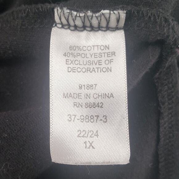 WOMAN WITHIN Black 3/4 Sleeve Top Womens Size 1x (Extra Large XL) - Picture 4 of 4